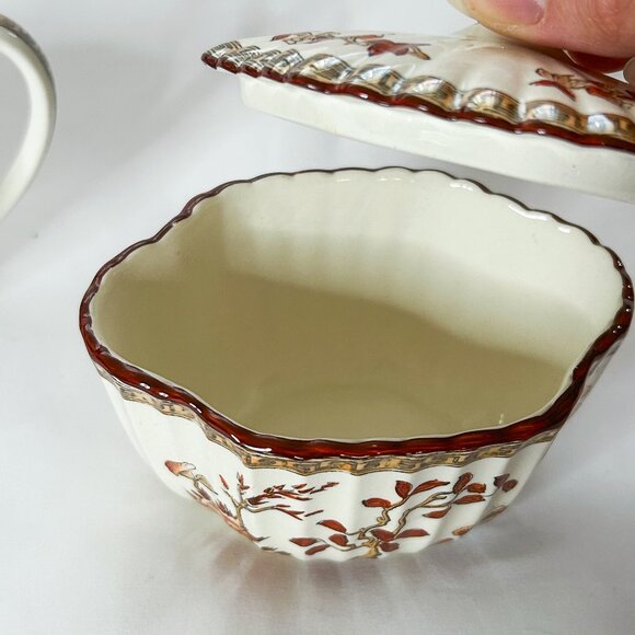 Copeland Spode India Tree Vintage Sugar Bowl and Creamer - Picture 10 of 12